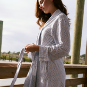 women's slate floral pima robe