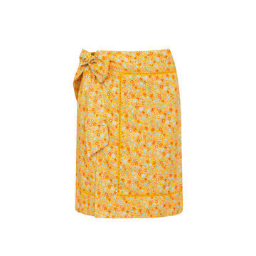 women's marigold floral pareo