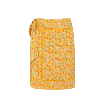 women's marigold floral pareo