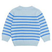 unisex blue stripe knit sweater