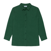 women's palma green linen button down shirt