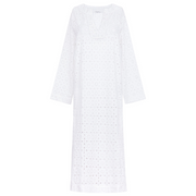 women's white eyelet kaftan