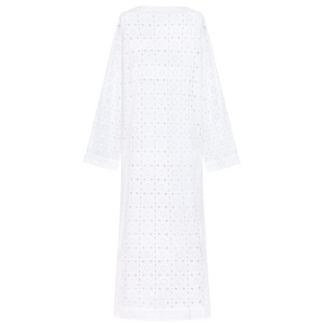 women's white eyelet kaftan