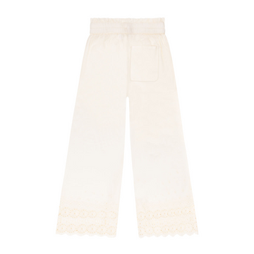 girls cream schiffly pants