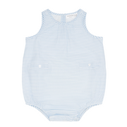baby powder blue stripe bubble romper