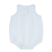 baby powder blue stripe bubble romper