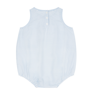 baby powder blue stripe bubble romper