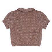 girls cafe flora puff sleeve collar top