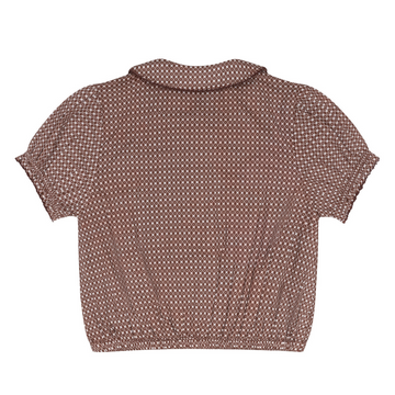 girls cafe flora puff sleeve collar top