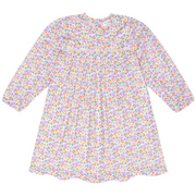 girls orchid floral long sleeve ruffle dress