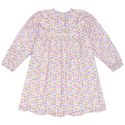 girls orchid floral long sleeve ruffle dress