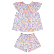 girls orchid floral flutter sleeve tank set
