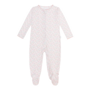 baby antique floral pima footie