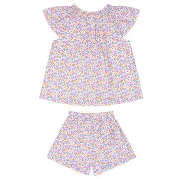 girls orchid floral flutter sleeve tank set