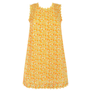 women's marigold floral pintuck dress