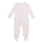 baby antique floral pima footie