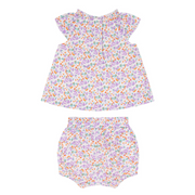 baby girls orchid floral flutter sleeve bloomer set