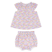 baby girls orchid floral flutter sleeve bloomer set