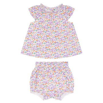 baby girls orchid floral flutter sleeve bloomer set