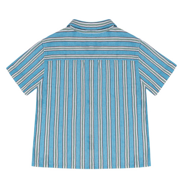 boys isla blue stripe linen button down shirt