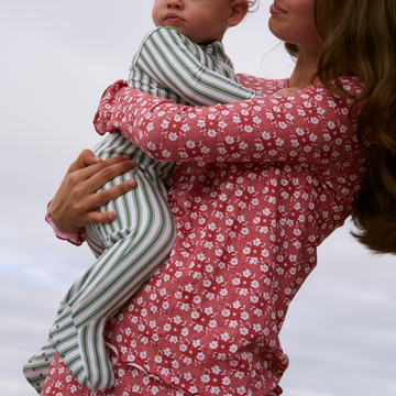 women's holiday bloom pima pajamas set