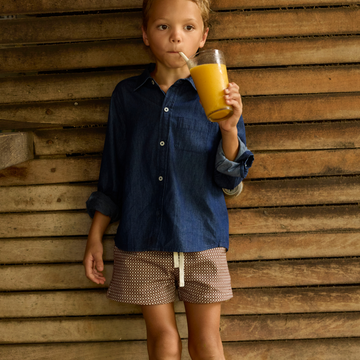 boys cafe flora ultra-soft twill shorts