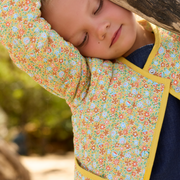 girls marigold floral quilted jacket