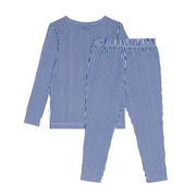 unisex navy stripe pima pajamas set