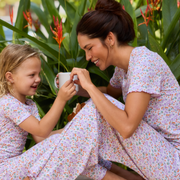 women's orchid floral pima pajamas set