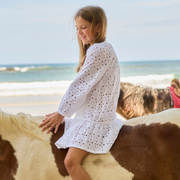 girls white embroidered coverup