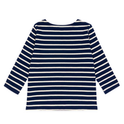 unisex navy and cream stripe long sleeve tee