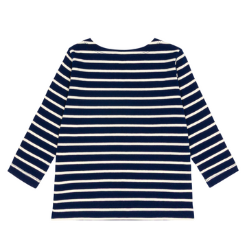 unisex navy and cream stripe long sleeve tee