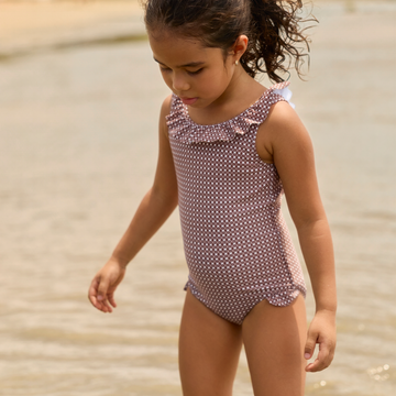 girls cafe flora ruffle collar one piece