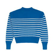 women's regatta and light blue stripe cropped knit sweater