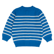 unisex regatta and light blue stripe knit cardigan