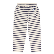 unisex cream and navy stripe pant