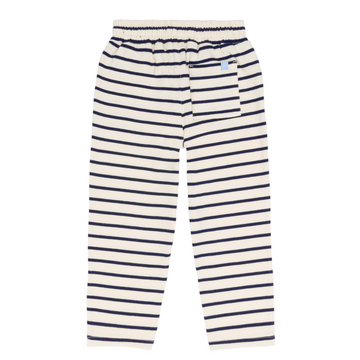 unisex cream and navy stripe pant