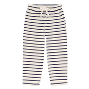 unisex cream and navy stripe pant