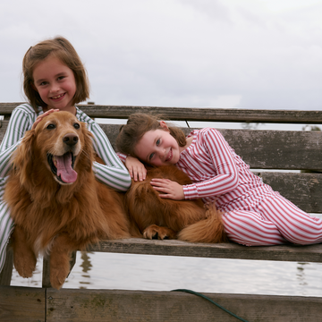 unisex ribbon ticking stripe pima pajamas set