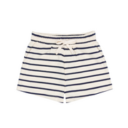 unisex cream and navy stripe short