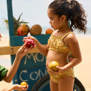 girls marigold floral ruffle edge bikini