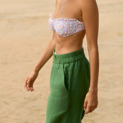 women's palma green linen pants
