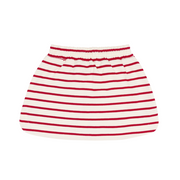 girls cream and red stripe skirt with shorts