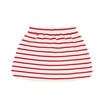 girls cream and red stripe skirt with shorts