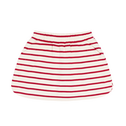 girls cream and red stripe skirt with shorts