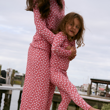 women's holiday bloom pima pajamas set