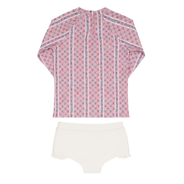 girls rosa vine rashguard set