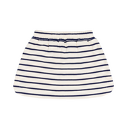 girls cream and navy stripe skirt with shorts