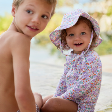 baby orchid floral sun hat