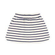 girls cream and navy stripe skirt with shorts